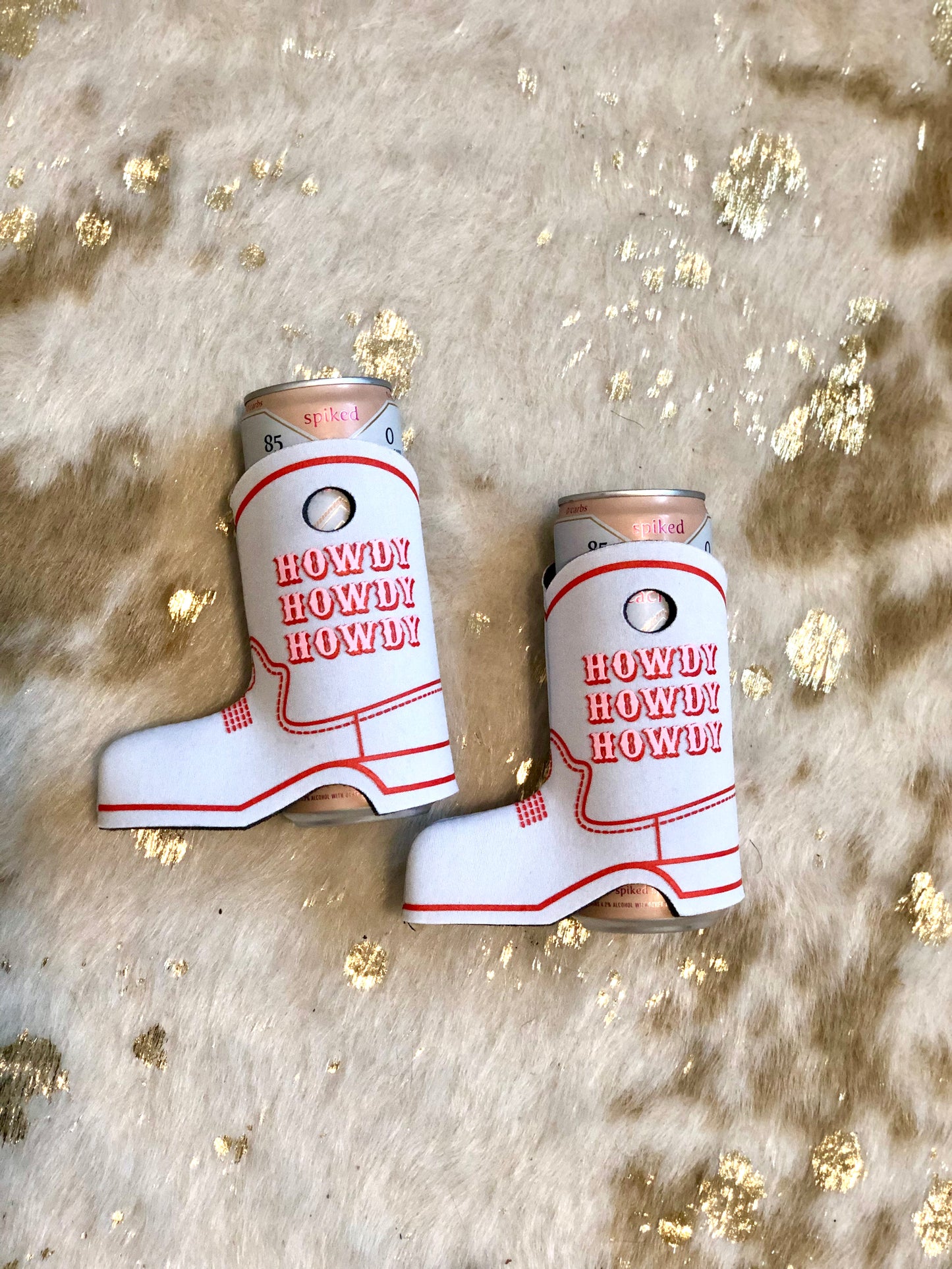 Howdy Howdy Howdy Cowboy Boot Can Coolers