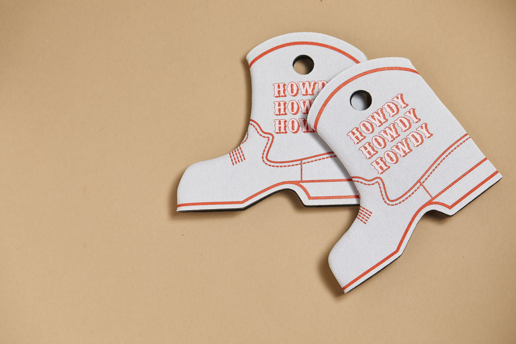 Howdy Howdy Howdy Cowboy Boot Can Coolers