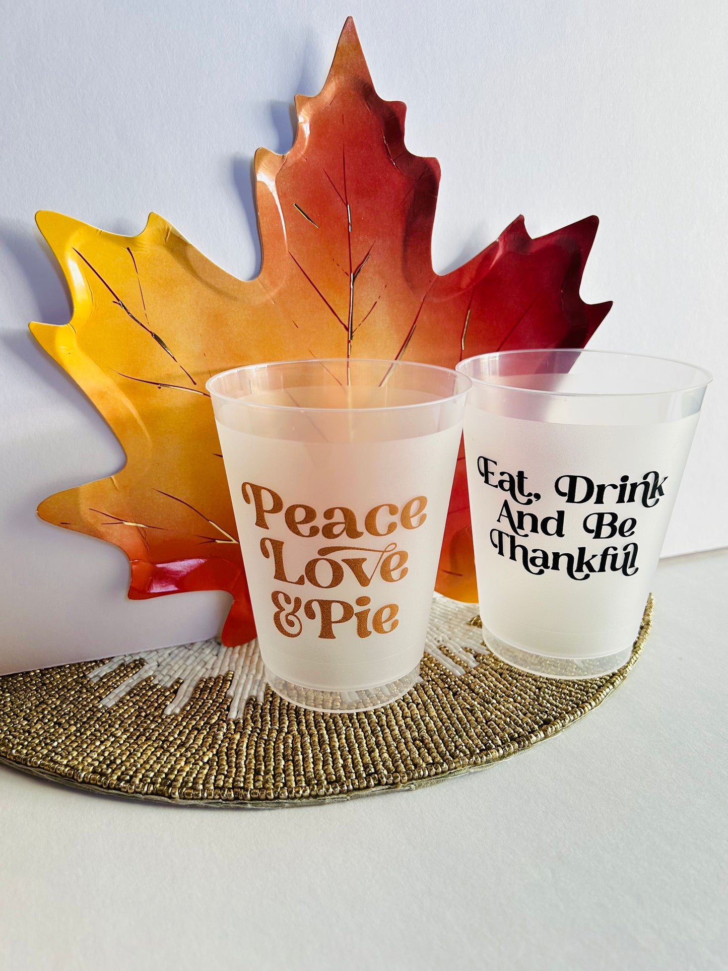 Peace, Love and Pie Frosted Flex Cups - Set of 10