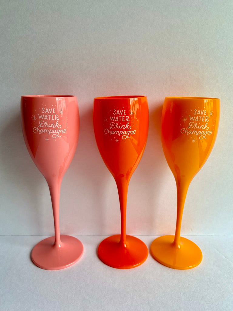 Save Water Drink Champagne Acrylic Champagne Glasses