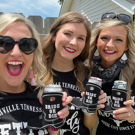 Cute Boot Drink Holders 6 Pack - Insulated Neoprene Can Sleeves For Cowgirl Bachelorette Parties