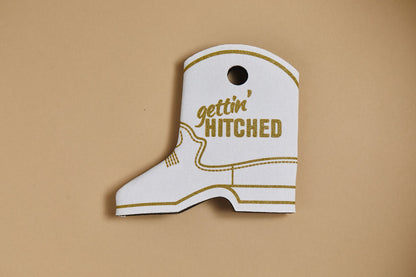 Gettin' Hitched Cowboy Boot Can Coolers